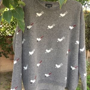 Topshop Heart Jumper Sweater